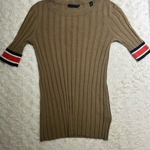 ATM Anthony Thomas Melillo Tan Ribbed Knit Top